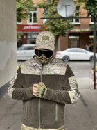 Кофта флисовая мужская военная тактическая с липучками под шевроны ВСУ (ЗСУ) Мультикам 8040 54 размер хаки (OPT-1390) - изображение 2