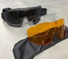 Маска баллистическая Swiss Eye F-Tac, Черная, Линзы: прозрачные, оранжевые, затемненные, тактические очки - изображение 4