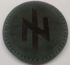 Военный тактический кожаный шеврон "Ідея Нації " "АЗОВ" зелёный - изображение 1