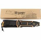 Нескладной нож выживальщика с ножнами Ganzo G8012V2-OR 243 мм оранжевый - изображение 9