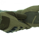 Универсальные тактические перчатки размер M полнопалые с защитой на косточки (Олива) - изображение 3