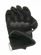 Універсальні тактичні повнопалі рукавички розмір L з захистом на кісточки колір (Чорні) - зображення 7