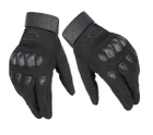 Универсальные тактические перчатки размер M полнопалые с защитой на косточки (Черные) - изображение 4