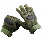Универсальные тактические перчатки размер XL полнопалые с защитой на косточки (Олива) - изображение 5