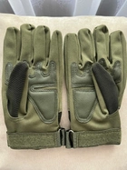 Универсальные тактические перчатки размер XL полнопалые с защитой на косточки (Олива) - изображение 10