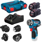 Безщітковий акумуляторний шурупокрут Bosch Professional GSR 12V-35 FC із 4 адаптерами в L-Boxx 102 із 2 акб GBA 12V 3.0Ah та з/п GAL 12V-40 (06019H3000)