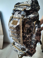 Тактичний військовий армійський туристичний рюкзак піксель ЗСУ q008 80 літрів - зображення 5