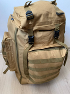 Тактичний військовий армійський туристичний рюкзак пісок койот ЗСУ q008 70-80 літрів - изображение 2