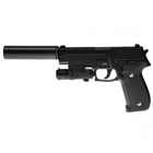 G26A Страйкбольный пистолет Galaxy Sig Sauer спринг металл черный с глушителем - изображение 1