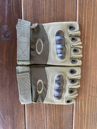 Військові тактичні рукавички без пальців Oakley Олива XL - зображення 2