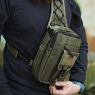 Сумка мужская STORMBAG тактическая из ткани через плечо зеленая олива - изображение 8