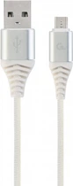 Кабель Cablexpert USB - MicroUSB 1 м Silver/White (CC-USB2B-AMmBM-1M-BW2)