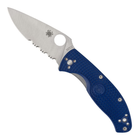 Ніж Spyderco Tenacious blue напівсерейтор