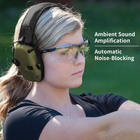 Активні стрілецькі навушники тактичні Perfect ProTac Plus Олива + Беруші (12790b) - зображення 8