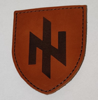 Военный кожаный шеврон "Ідея Нації " коричневый - изображение 1