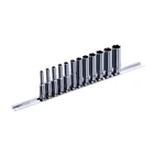 Набор головок длинных 1/4" 12ед. 4~13мм (на планке) TOPTUL GAAQ0802U