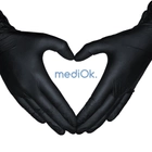 Перчатки нітрилові MediOk Nitrile (100 шт./50 пар), чорні, розмір XS - зображення 1