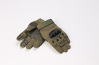 Перчатки тактические с пальцами и карбоновыми вставками XL Олива - изображение 1