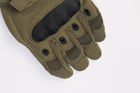 Перчатки тактические с пальцами и карбоновыми вставками XL Олива - изображение 3