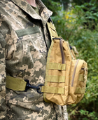 Тактическая нагрудная сумка NewtactUA однолямочная через плече Койот (4825562300049) - изображение 4