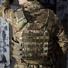 Військовий тактичний жилет плетиноноска Fire Gear Cordura під плити 25х30 см з системою швидкого скидання та розвантажень підсумками під магазини та гранати з щільною сіткою, що потовиводить Камуфляж - зображення 6