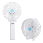 Вентилятор ручной аккумуляторный мини с ручкой USB диаметр 10см Handy Mini Fan белый