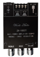 Аудио усилитель TPA3116D2 2.0, 2x100Вт, 12-24В, Bluetooth 5.0, AUX, ZK-1002T