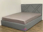 Кровать двуспальная 180x200 Астра Mebel-Day с подъемным механизмом Жаккард Серый Саванна Нова (20)