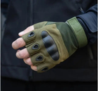 Тактические перчатки беспалые хаки черные - изображение 1