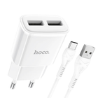 Адаптер мережевий HOCO Type-C C88A 2USB 2.4A white