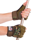 Тактичні рукавички з відкритими пальцями Zelart Action 4928 розмір XL Camouflage - зображення 4
