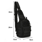Рюкзак тактичний через плече маленький чорний 6 літрів - зображення 8