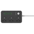 Подовжувач мережевий Ldnio SE3604, 6USB, 3 розетки, 1.6м, чорний