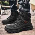 Ботинки Lesko GZ706 р.46 Black высокие на шнурках и молнии - изображение 7
