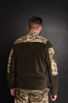 Кофта флисовая мужская военная тактическая с липучками под шевроны ВСУ (ЗСУ) Пиксель 8026 50 размер хаки - изображение 7