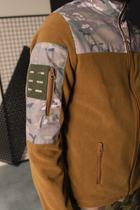 Кофта флисовая мужская военная тактическая с липучками под шевроны ВСУ (ЗСУ) Мультикам 8164 56 размер койот - изображение 7
