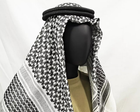 Платок шарф арафатка, шемаг, куфия 110см - Black/White Primo белый - изображение 2