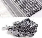 Платок шарф арафатка, шемаг, куфия 110см - Black/White Primo белый - изображение 5
