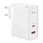 Мережевий зарядний пристрій Baseus 100W GaN5 Pro Fast Charger QC4.0+PD3.0 1USB+1Type-C 5A + кабель Baseus Type-C to Type-C 100W 20V/5A 1м White