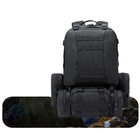 Тактичний військовий рюкзак з підсумками Assault Belt M-12 Oxford 600D 50 літрів Чорний - зображення 6