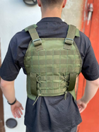 Плитоноска жилет тактична військова з розвантажувальною системою під плиту Tactical Vest Molle та Velcro оливковий - зображення 3