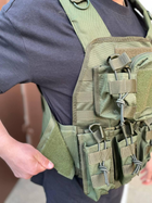 Плитоноска жилет тактична військова з розвантажувальною системою під плиту Tactical Vest Molle та Velcro оливковий - зображення 4