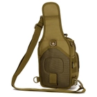 Сумка-рюкзак тактическая военная через плечо Protector Plus X202 система Molle 5л wolf brown - изображение 2
