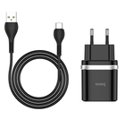 Адаптер сетевой HOCO Type-C cable Smart FCP/AFC C12Q 1USB 3A 18W QC3.0 black