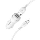 Адаптер Hoco автомобільний Micro cable Z27 2USB 2.4A white