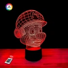 3D ночник "Марио" (УВЕЛИЧЕННОЕ ИЗОБРАЖЕНИЕ) подарочная упаковка + 16 цветов + пульт ДУ + сетевой адаптер&nbsp;+ батарейки (3ААА) &nbsp;3DTOYSLAMP
