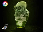 3D ночник "Миньон военный" (УВЕЛИЧЕННОЕ ИЗОБРАЖЕНИЕ) подарочная упаковка + 16 цветов + пульт ДУ + сетевой адаптер&nbsp;+ батарейки (3ААА) &nbsp;3DTOYSLAMP