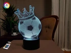 3D ночник "Футбольный мяч с короной" (УВЕЛИЧЕННОЕ ИЗОБРАЖЕНИЕ) подарочная упаковка + 16 цветов + пульт ДУ + сетевой адаптер&nbsp;+ батарейки (3ААА) &nbsp;3DTOYSLAMP