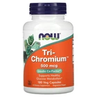 Хром, Tri-Chromium, Now Foods, 500 мкг, 180 капсул, (NOW-01426)