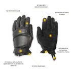 Тактичні шкіряні зимові рукавички на флісовій підкладці GlovesUA мод.312-б Чорний 10 - зображення 4